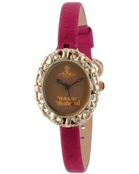 Vivienne Westwood Vv005smby Rococo Swiss Quartz Purple Leather Strap Watch