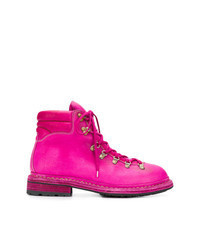 Hot Pink Leather Work Boots