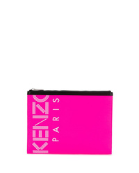 Hot Pink Leather Zip Pouch