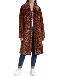 Hot Pink Leopard Fur Coat