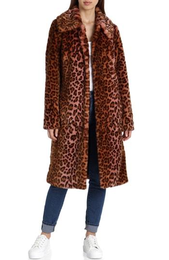 Avec Les Filles Avec Les S Leopard Print Faux Fur Car Coat, $239 ...