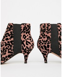 Hot Pink Leopard Leather Chelsea Boots