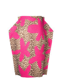 Hot Pink Leopard Pencil Skirt