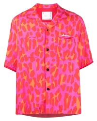 Sacai Leopard Print Short Sleeve Shirt
