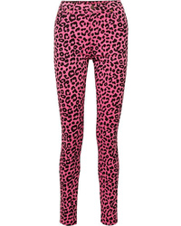 Hot Pink Leopard Skinny Jeans