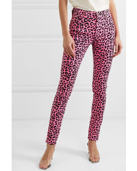 Gucci Leopard Print High Rise Skinny Jeans
