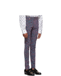 Gucci Pink And Blue Leopard Skinny Jeans