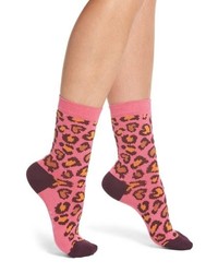 Hot Pink Leopard Socks
