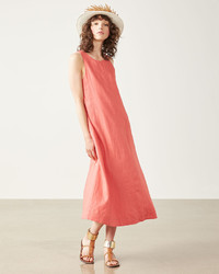 Eileen Fisher Sleeveless Organic Handkerchief Linen Long Dress