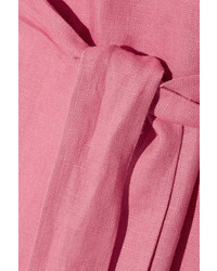 Lisa Marie Fernandez Rickrack Trimmed Linen Maxi Dress Pink
