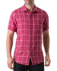 Hot Pink Linen Short Sleeve Shirt
