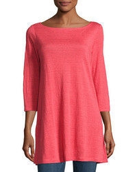 Eileen Fisher 34 Sleeve Organic Linen Tunic Plus Size