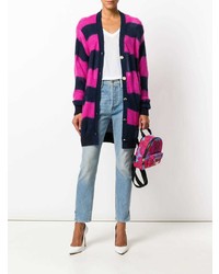 Versace Striped Button Up Cardigan