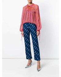 MSGM Billowing Striped Blouse