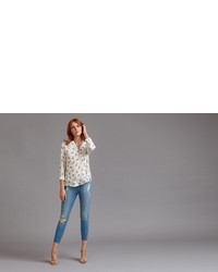 Dynamite Long Sleeve Blouse With Zip