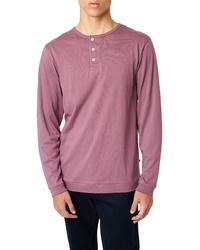 Hot Pink Long Sleeve Henley Shirt