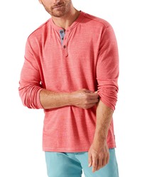 Tommy Bahama Oahu Shores Long Sleeve Henley In New Red Sail At Nordstrom