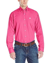 Cinch Classic Fit Long Sleeve Button One Open Pocket Solid Basic