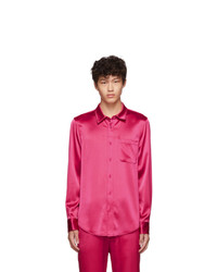 Sies Marjan Pink Crinkled Satin Sander Shirt