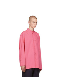 Issey Miyake Men Pink Tc Stand Collar Shirt