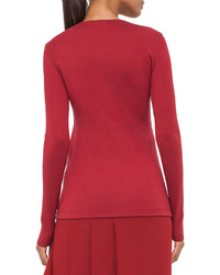 Akris Cashmere Blend Long Sleeve Tee Miracle Berry