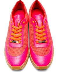 Stella McCartney Hot Pink Mesh Espadrille Sneakers