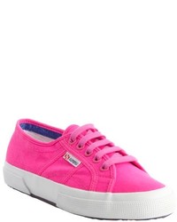 Superga Neon Pink Canvas Lace Up Cotu Classic Sneakers