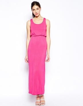 solid pink maxi dress