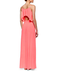 T-Bags Flowy Bodice Maxi Dress Neon Pink