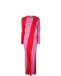 ATTICO Striped Fitted Long Dress