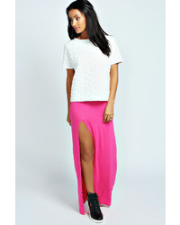 Boohoo Soraya Thigh High Split Maxi Skirt