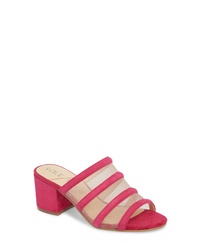 Hot Pink Mesh Heeled Sandals