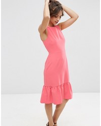 Asos Collection Midi Dress With Structured Frill Hem