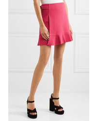 Moschino Boutique Buckled Crepe Mini Skirt Fuchsia