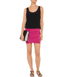 T-Bags LosAngeles T Bags Ruched Stretch Jersey Mini Skirt