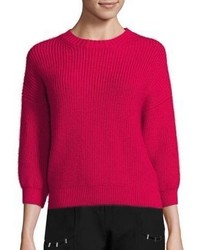 Hot Pink Mohair Crew-neck Sweater