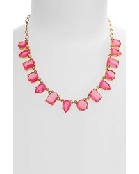 kate spade new york Gumdrop Gems Stone Frontal Necklace Candy Pink Gold
