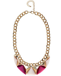 Boohoo Liza Chain And Gem Stone Statet Necklace