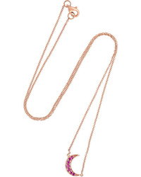 Andrea Fohrman Mini Crescent 18 Karat Gold Ruby Necklace
