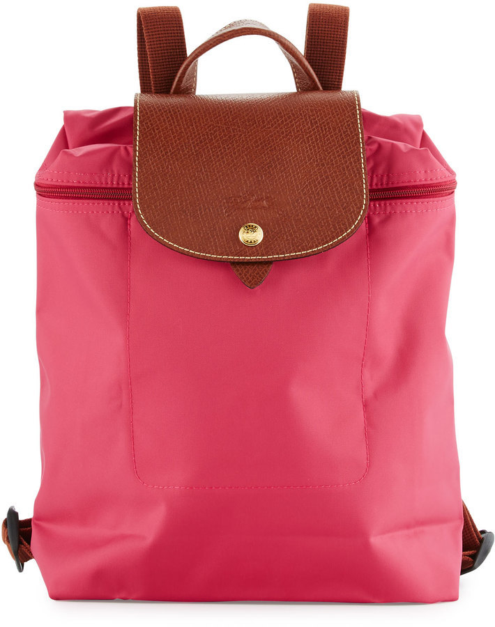 pink nylon backpack