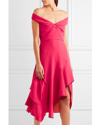 Peter Pilotto Off The Shoulder Cady Dress Bright Pink