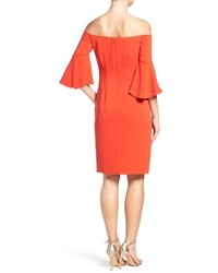 Laundry by Shelli Segal Off The Shoulder Crepe Sheath Dress