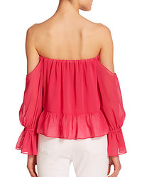 T-Bags Los Angeles Off The Shoulder Ruffled Long Sleeve Blouse