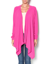 All For Color Pink Waterfall Cardigan