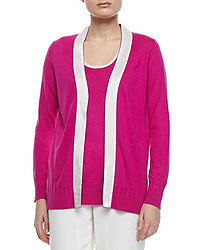 Magaschoni Open Front Silk Cashmere Cardigan