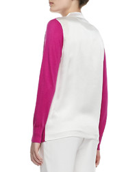 Magaschoni Open Front Silk Cashmere Cardigan