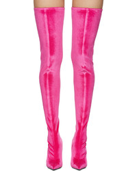 Balenciaga Pink Knife Over The Knee Boots