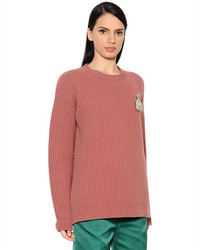 Rochas Embellished Ribbed Wool Sweater