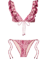 Hot Pink Paisley Bikini Top