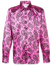 Hot Pink Paisley Long Sleeve Shirt